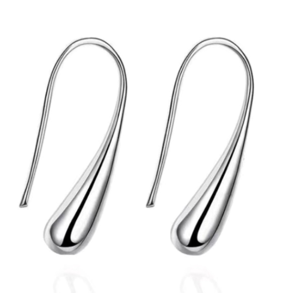 STERLING SILVER Water Drop Bean Jewelry Set Earrings Ring Bracelet Pendant Chain - Picture 6 of 11